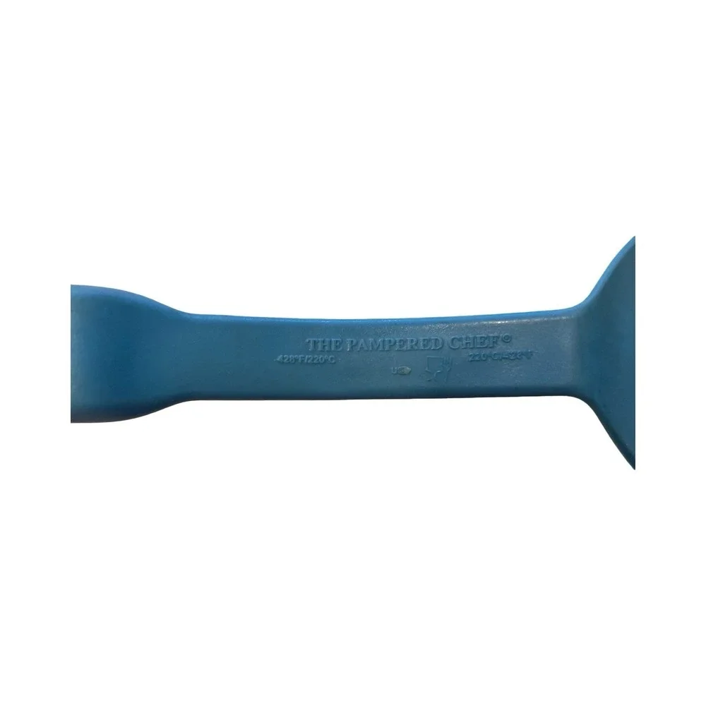 Pampered Chef Blue Slotted Turner Spatula Nylon Heat Resistant 428F 220C 1977‎
